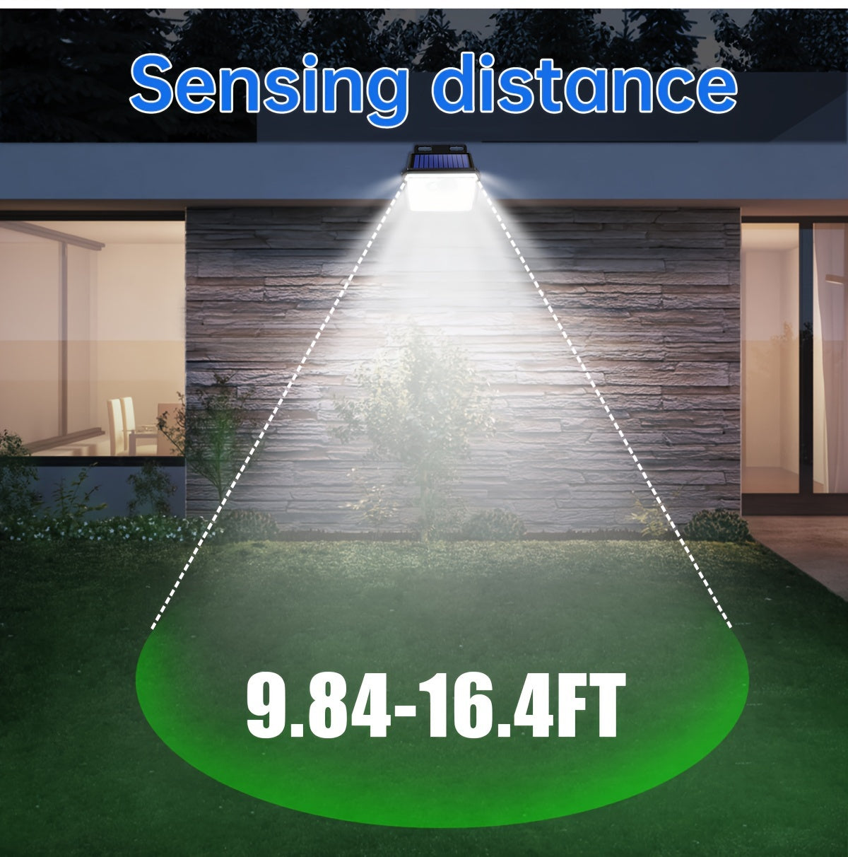 2 Pack 235led Solar Motion Sensor Lights Outdoor, 3 Modes Wireless Flood Light Solar Powered Security Lights For Outside Steps Yard Garden Fence Patio Wall