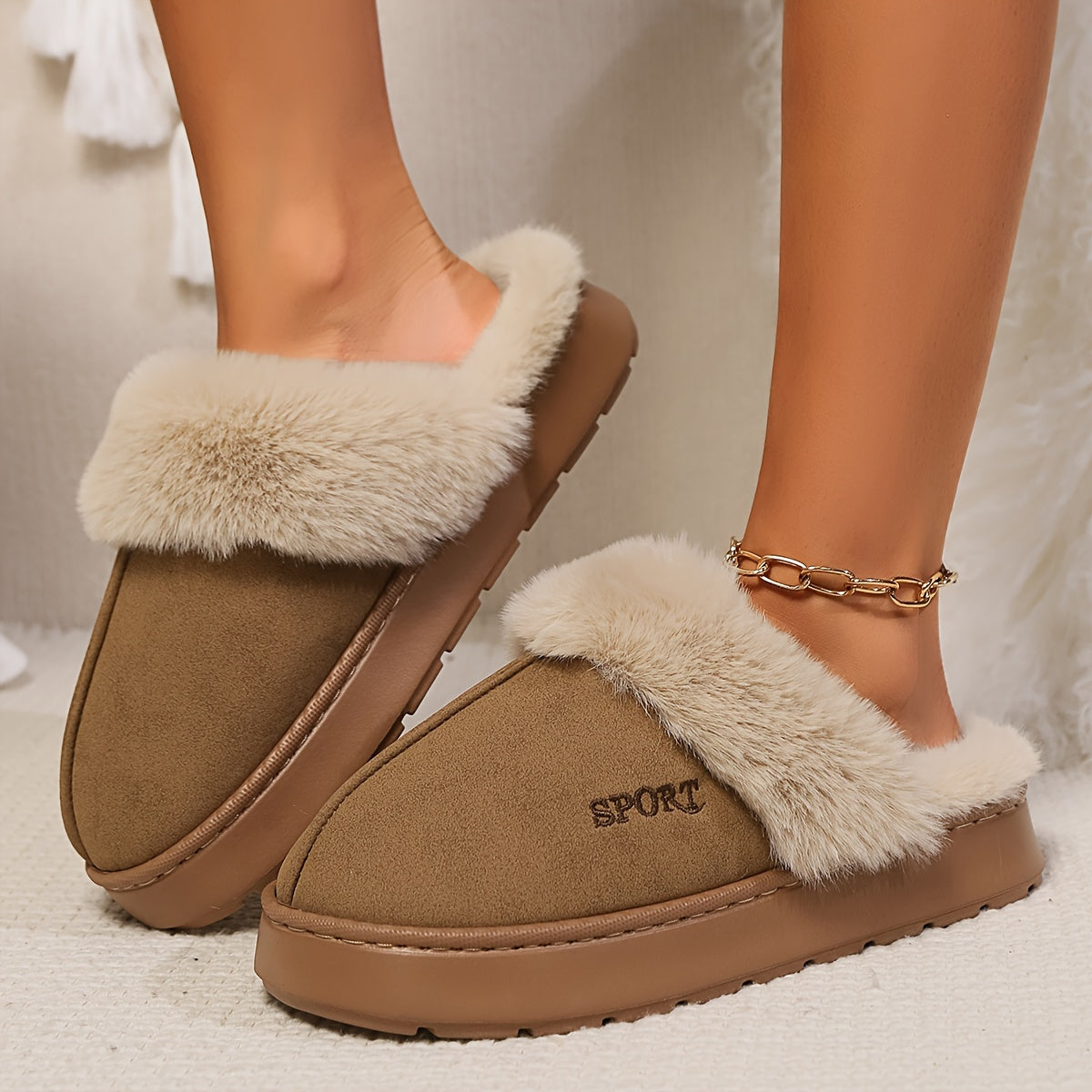 Cozy Slippers for Women - Soft Faux Fur Lined, Slip-Resistant EVA Outsole, Comfortable House Shoes with Anti-Slip Grip, Warm and Fuzzy Footwear for Indoor Use