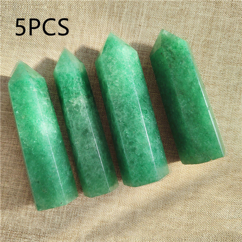 Natural Dongling Jade Crystal Polished Hexagonal Pillar Decorative Ornaments