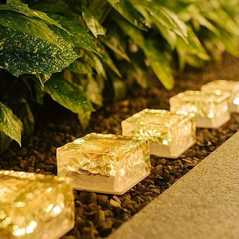 Outdoor Solar Lights for Charming Yard Glow/ set of 6 Ice Brick Light