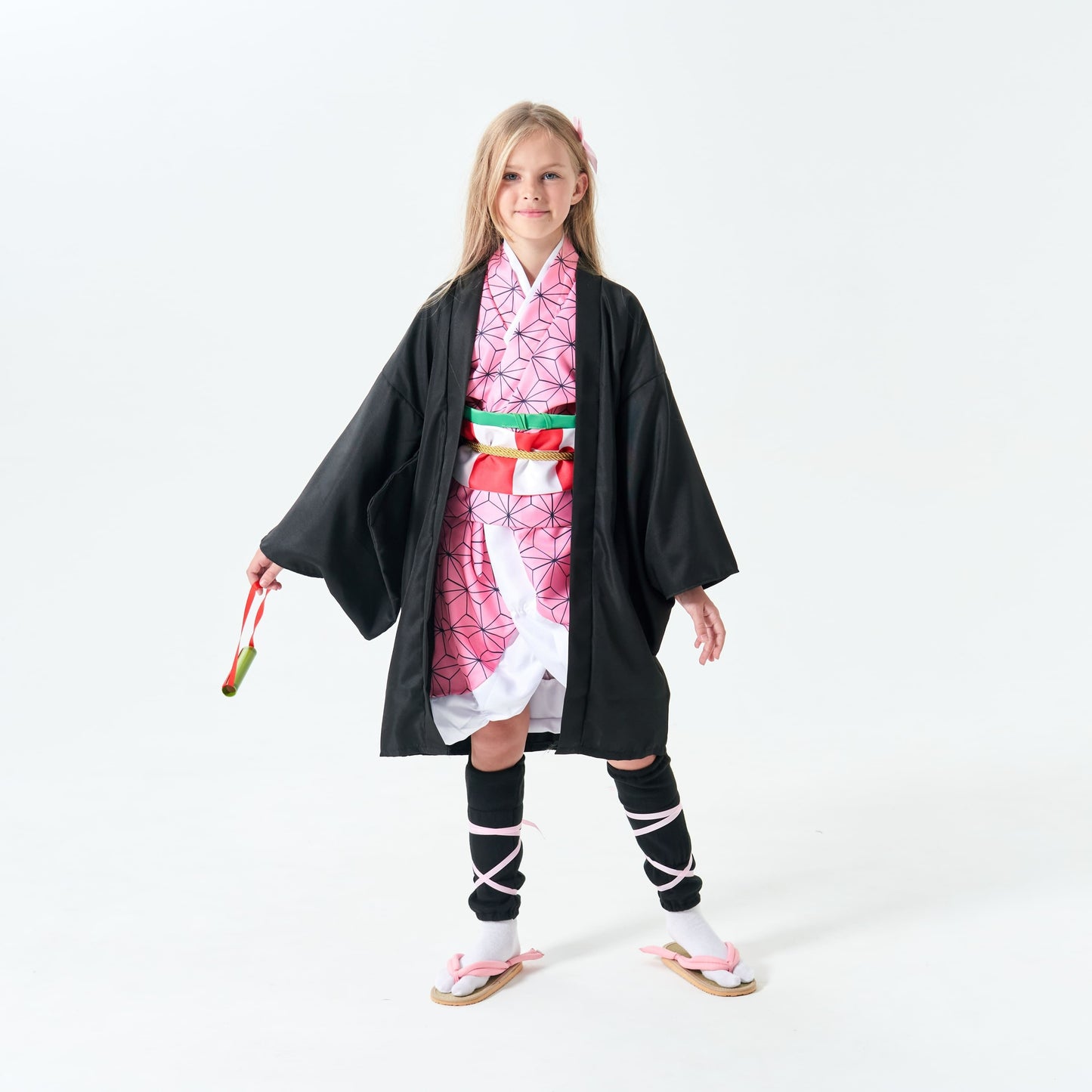 Enchanting Japanese Anime Kimono Dress Set For Kids - Perfect For Halloween & Costume Parties With Free Stickers Included