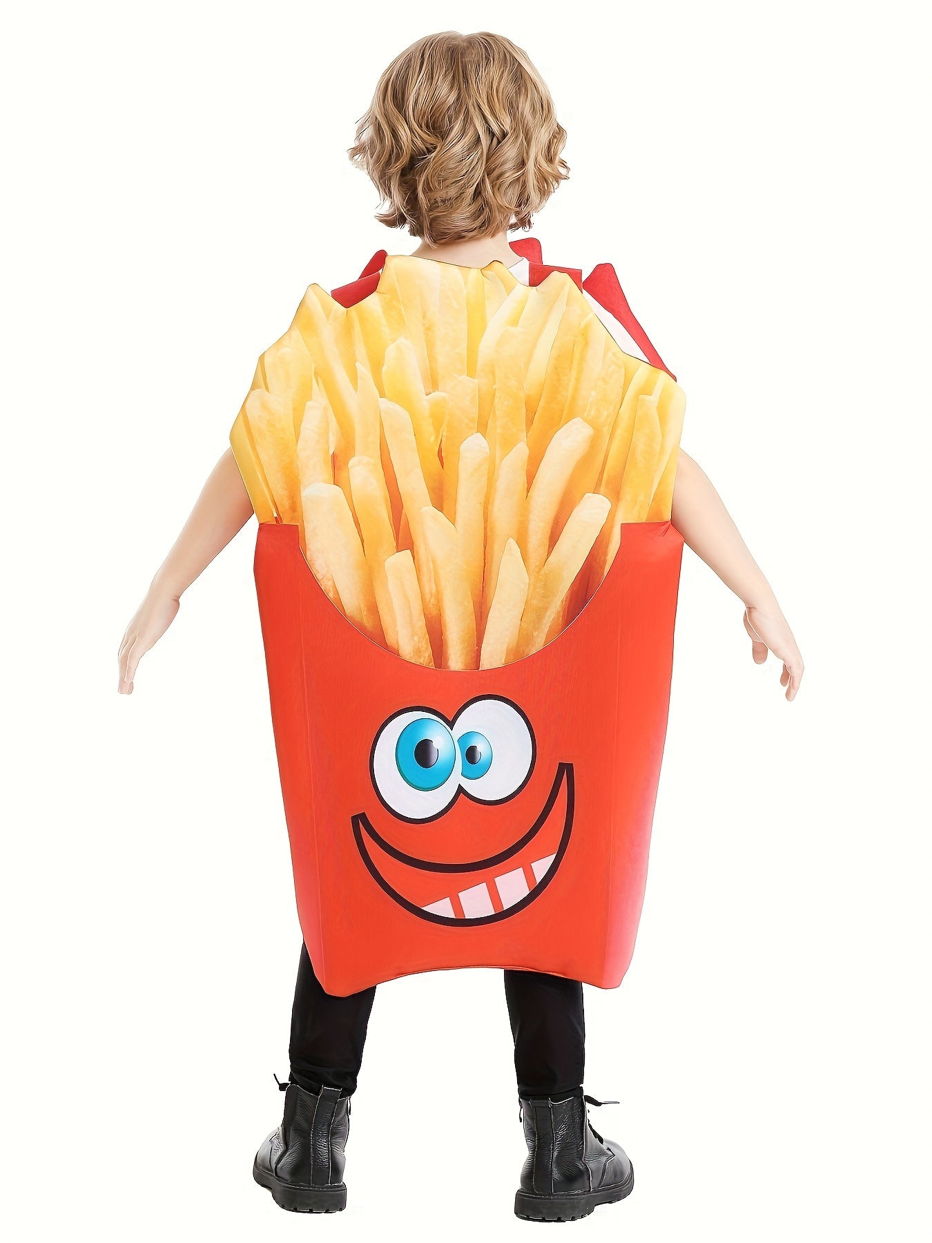 Kids' Halloween French Fries Costume - Cozy Polyester, Perfect For Parties & Photo Props, Ages 4-8