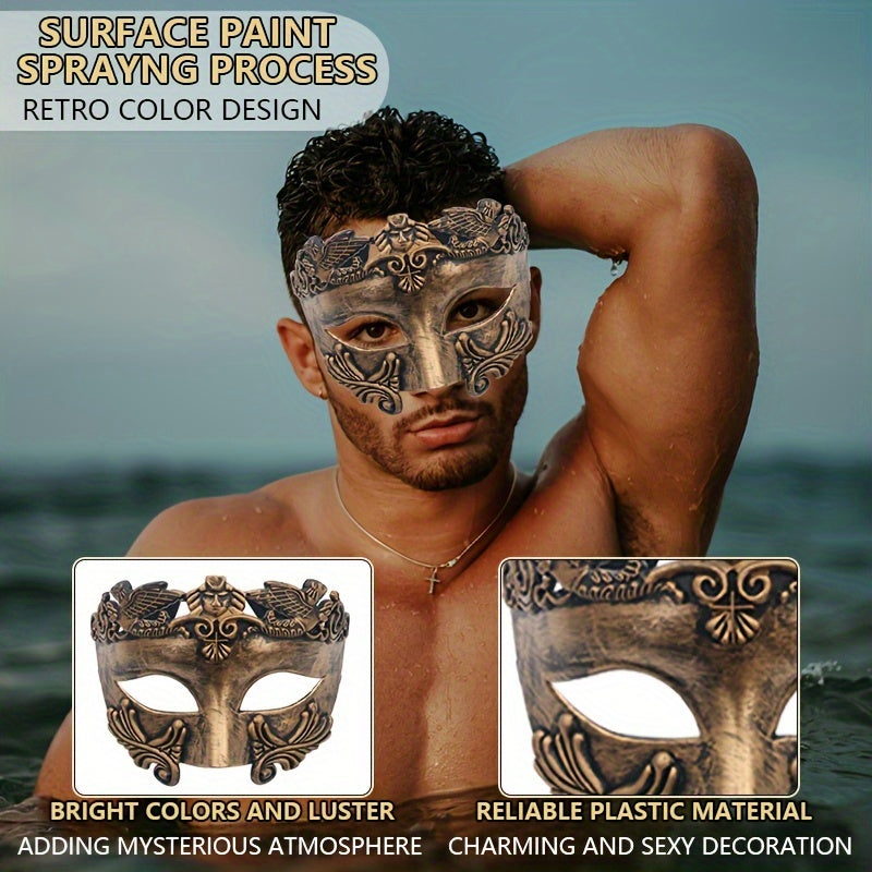 2pcs Vintage Greek & Roman Masquerade Masks For Couples - Perfect For Venetian Carnival, Parties, Bars & Nightclubs