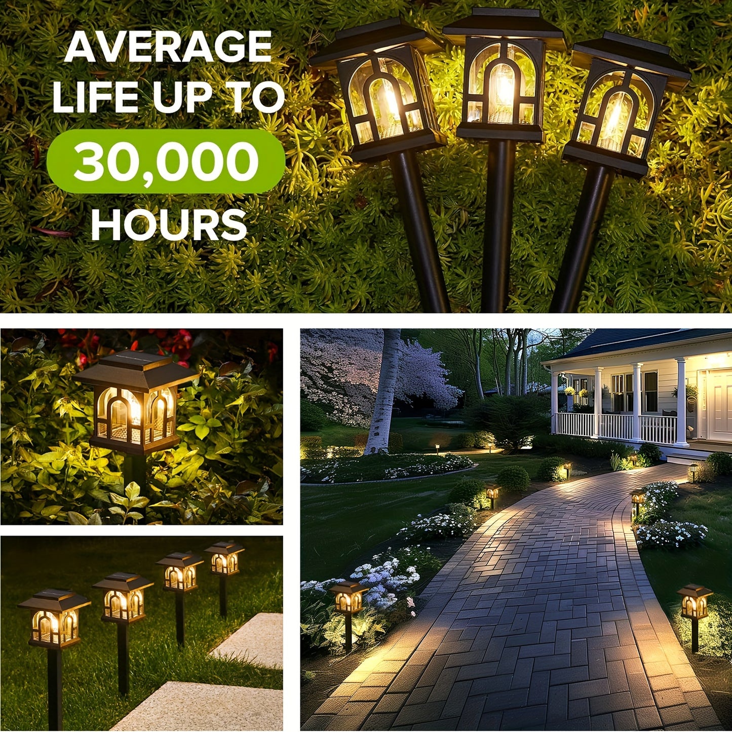 10Pack Solar Outdoor Lights, LED Solar Lights Outdoor, Solar Walkway Lights Maintain 10 Hours Of Lighting For Your Garden, Landscape, Path, Yard, Patio, Driveway