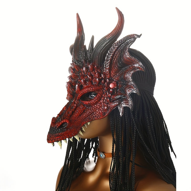 1pc Party Masquerade Cosplay Dragon Mask Halloween   Props Mask PU Material Mask