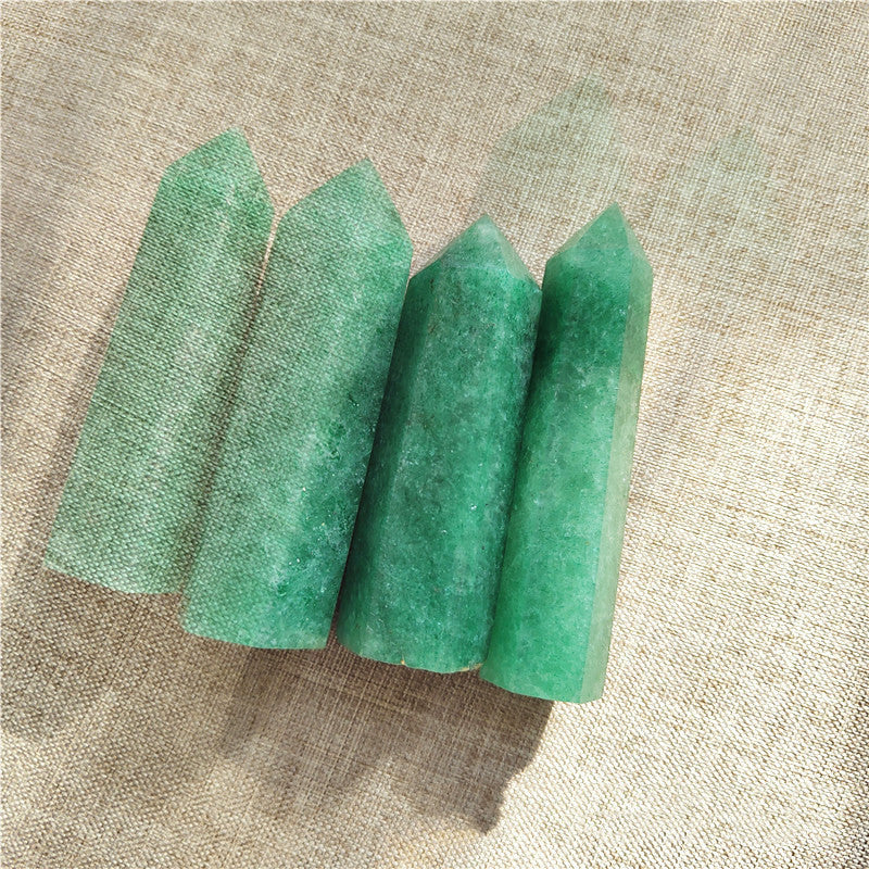 Natural Dongling Jade Crystal Polished Hexagonal Pillar Decorative Ornaments