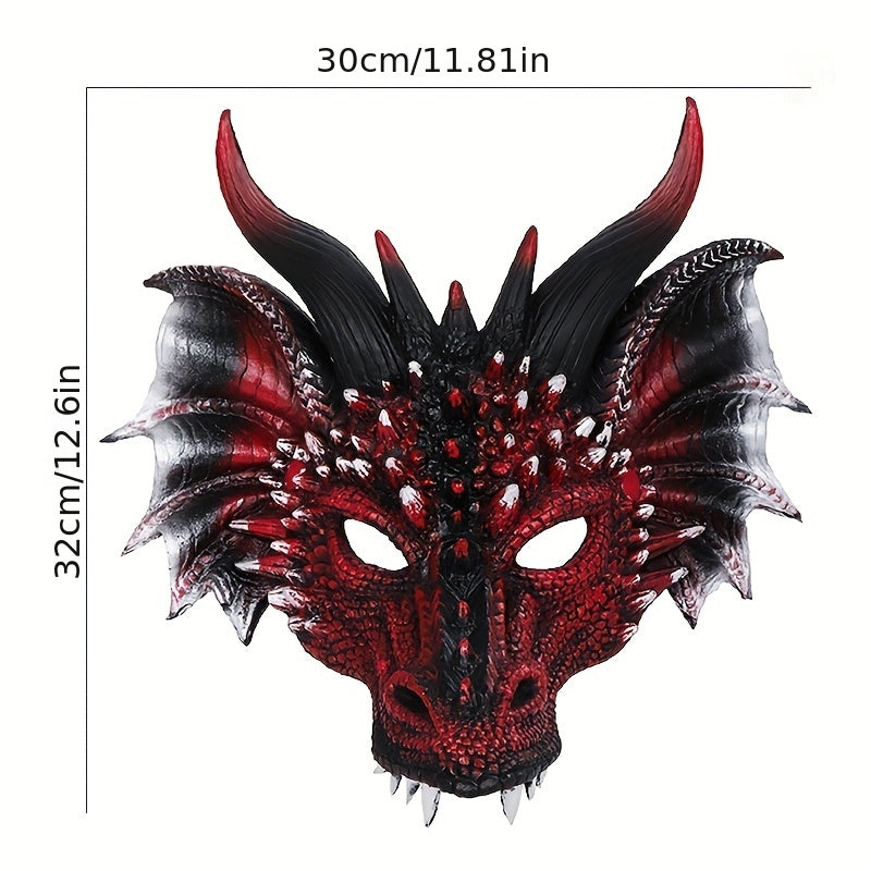 1pc Party Masquerade Cosplay Dragon Mask Halloween   Props Mask PU Material Mask