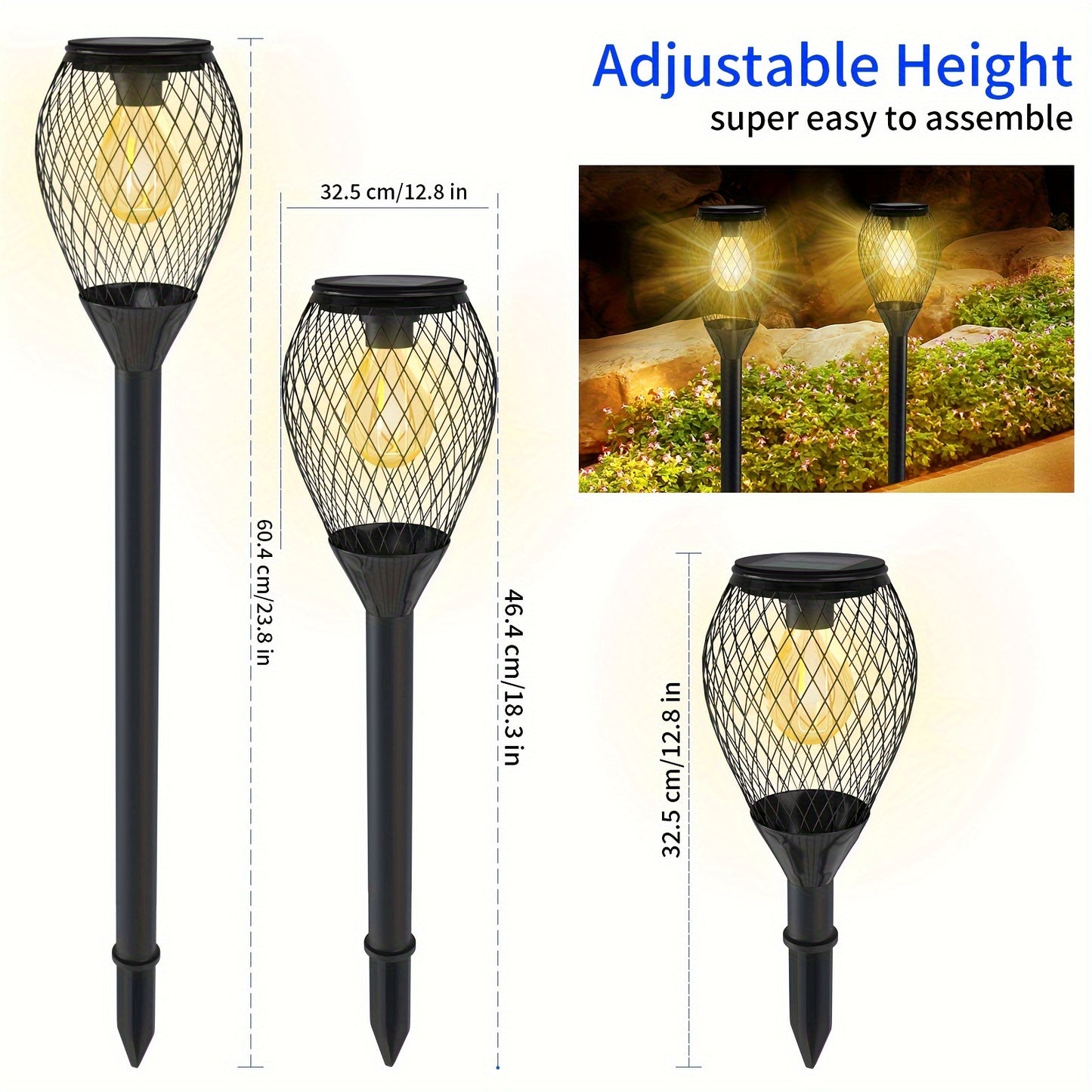 4 Pack Solar Lights Outdoor, Solar Garden Lights Outdoor, Auto On/Off LED Solar Lights Landscape Lighting Decorative For Garden, Lawn, Yard, Walkway, Driveway, Patio.