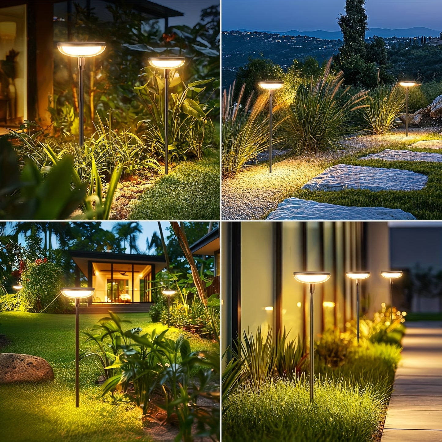 6 Pack 40LM Bright Solar Garden Lights - Tall 31" Waterproof Pathway Lights with Auto On/Off for Yard Outside Patio Path Lawn - Up to 14 Hours Long-Lasting Illumination and Easy Installation