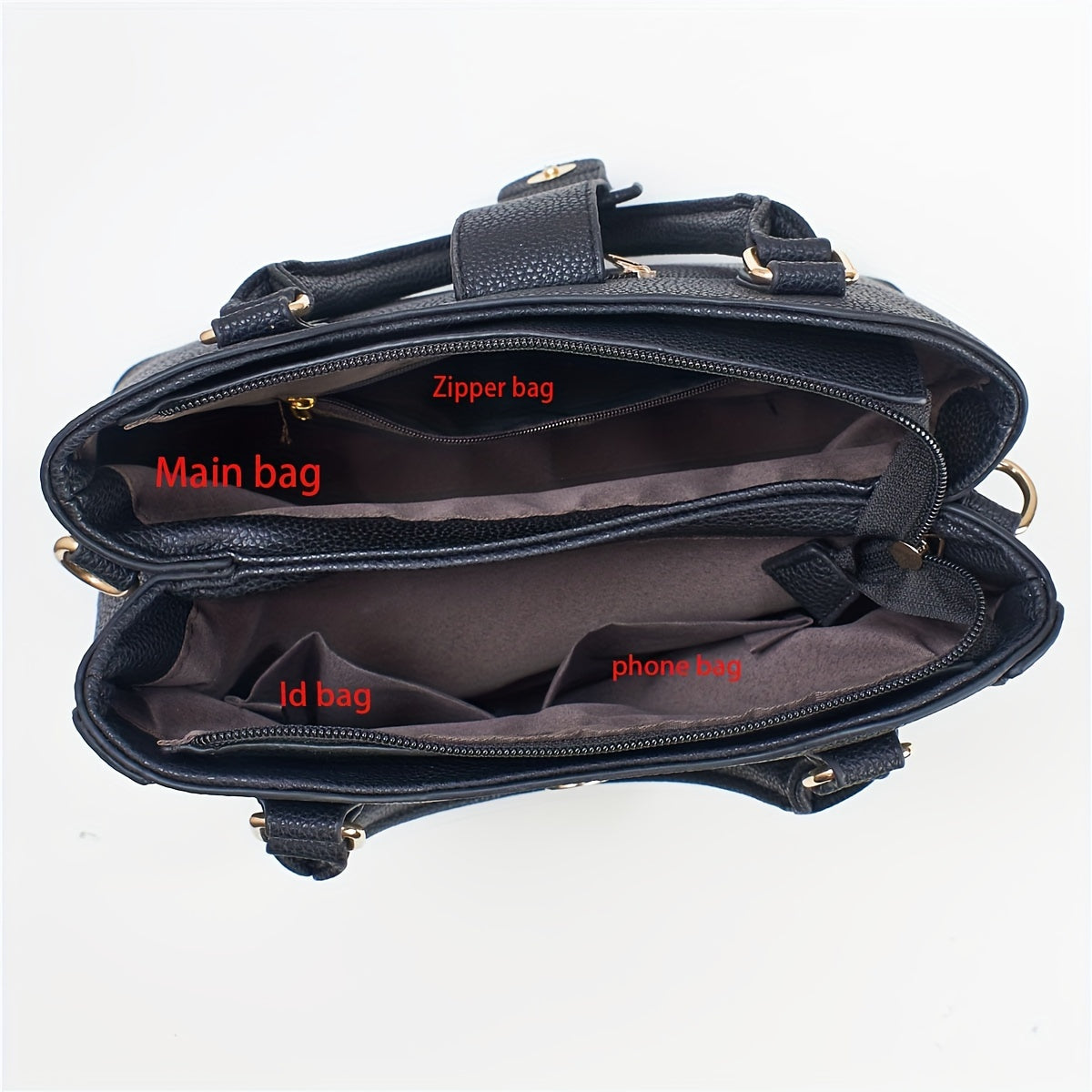 2pcs Shoulder Bag Set With Matching Wallet, Elegant Style PU Leather Bag, Large Capacity Handbag With Detachable Strap