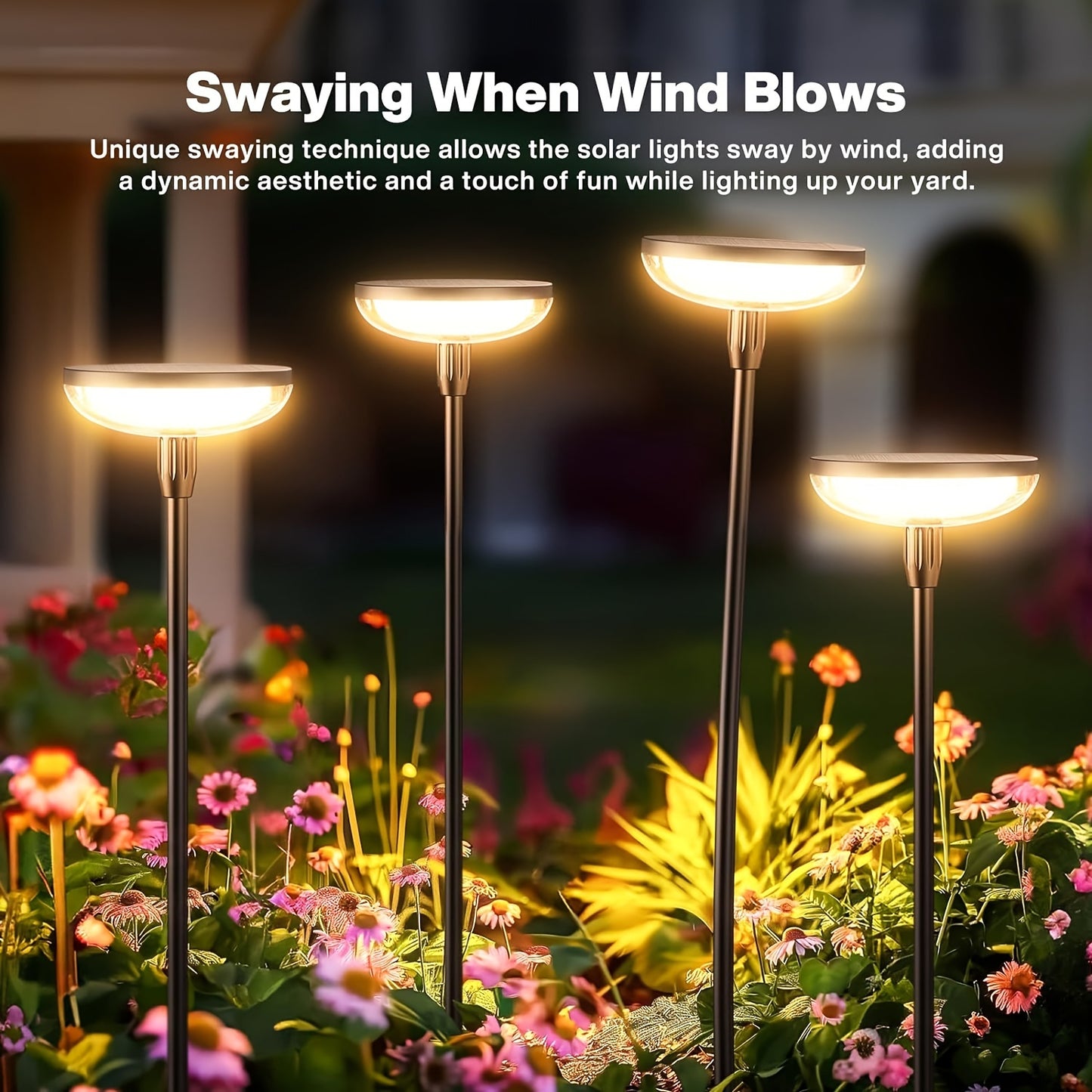 6 Pack 40LM Bright Solar Garden Lights - Tall 31" Waterproof Pathway Lights with Auto On/Off for Yard Outside Patio Path Lawn - Up to 14 Hours Long-Lasting Illumination and Easy Installation