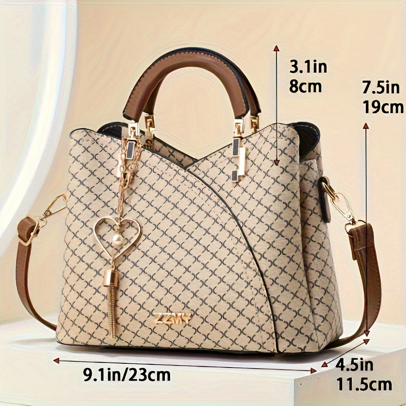 Large capacity handbag fashionable women's bag, middle-aged mother's bag, advanced feeling, all-matching single-shoulder crossbody bag