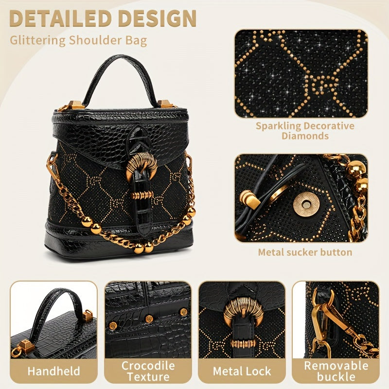 New Womens Bag 2024 Popular Temperament Female Bag Flash Diamond Series Dinner Crossbody Shoulder Bag for Women