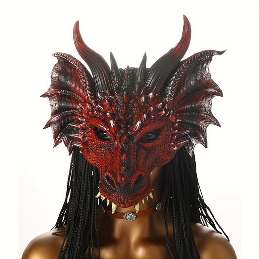 1pc Party Masquerade Cosplay Dragon Mask Halloween   Props Mask PU Material Mask